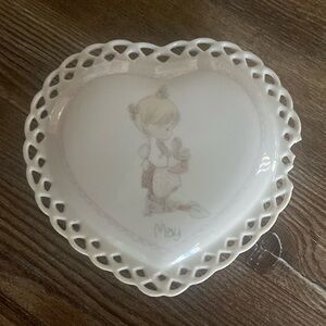 1985 Precious Moments May Heart Ceramic Sweetheart Box